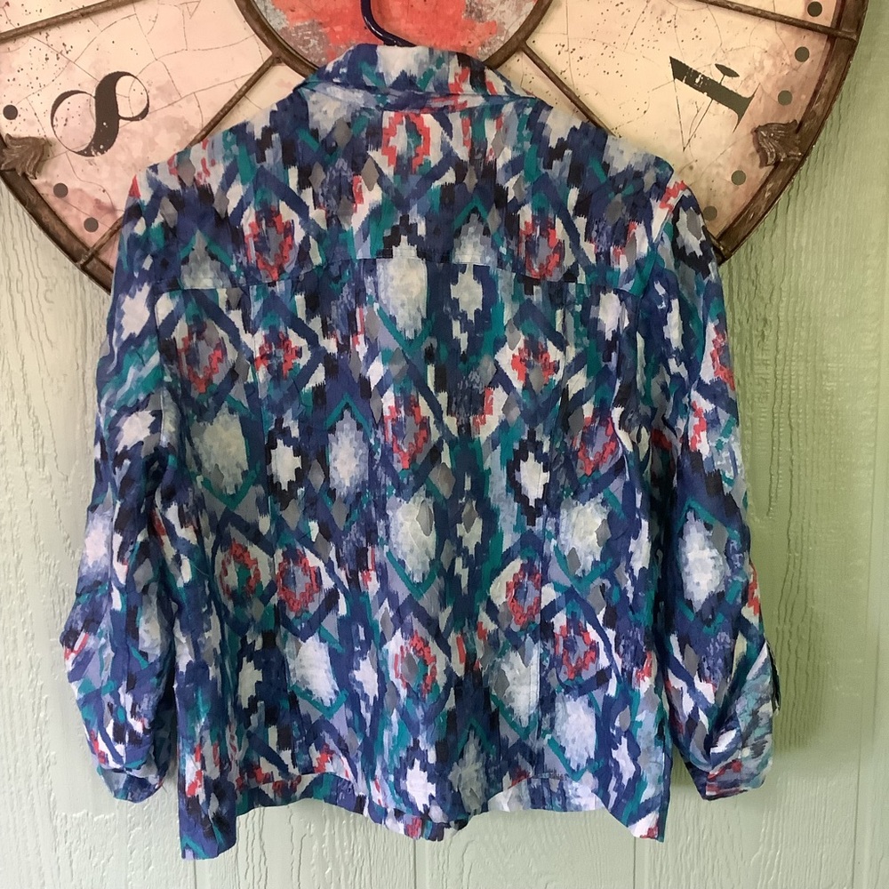 Ruby Rd. Size 14 Multicolor Button Down Shirt - Picture 7 of 8